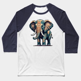 Pixel Elephant Baseball T-Shirt
